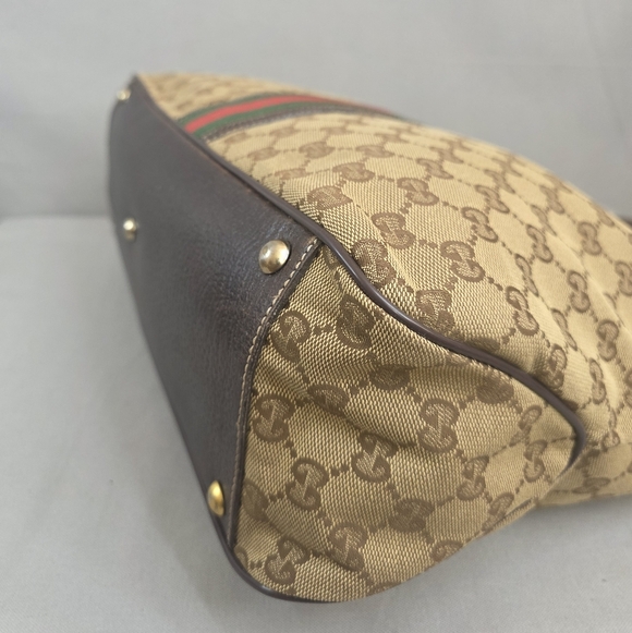 ✨️GUCCI GG Canvas Web Sherry Line Tote Bag - Picture 10 of 16